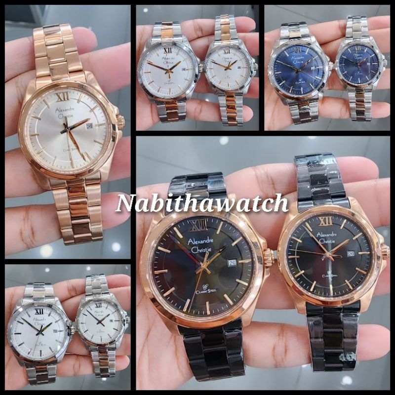 Jam Tangan Couple Alexandre Christie Classic Steel AC8685 New 8685 Original Garansi Resmi