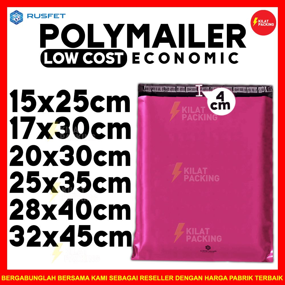

Amplop plastik packing baju kado polymailer low cost warna pink pack