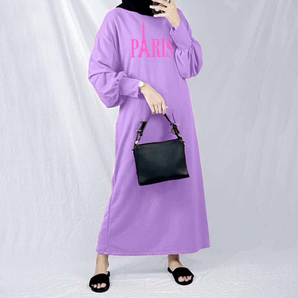 Gamis Lengan Balon Paris / Dress Wanita Muslim