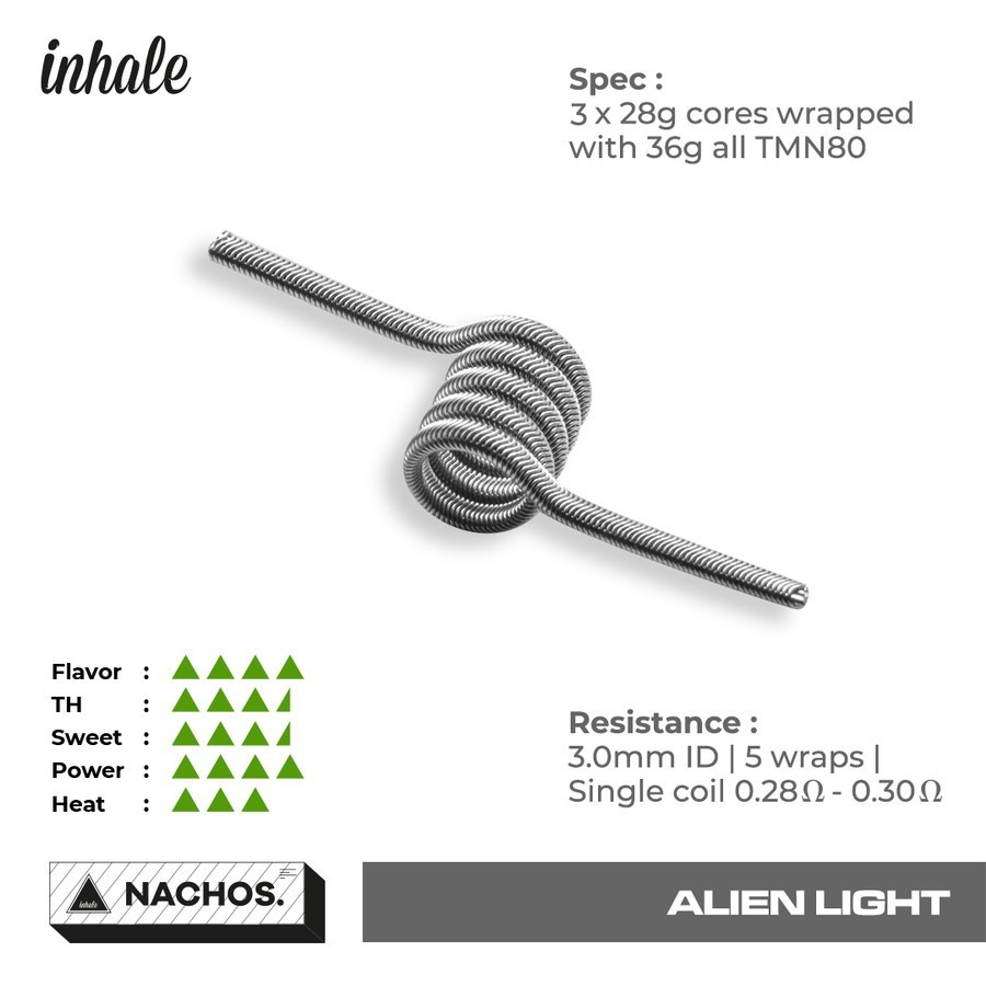 Coil Inhale Alien Light Prebuilt Coil for Single Coil | Inhale Light