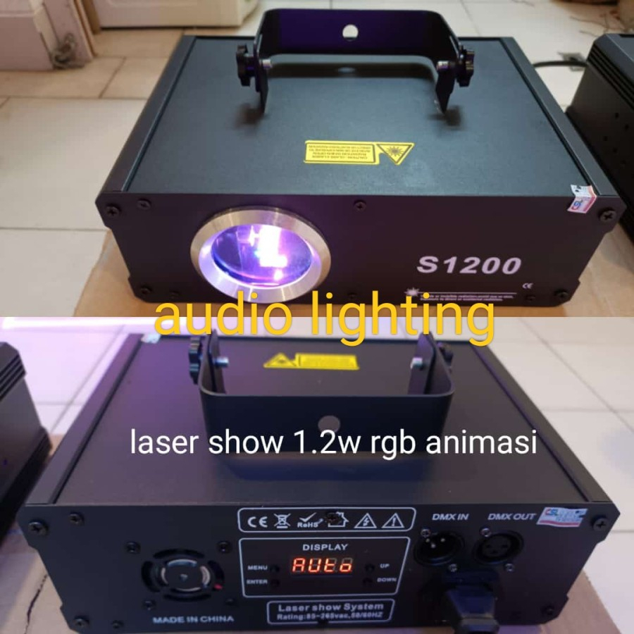 laser show animasi RGB 1,2 Watt laser show s1200