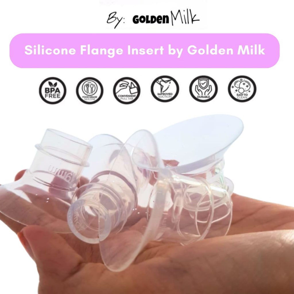 Golden Milk Silicone Flange Insert - Selipan Corong Pompa asi / spectra / perlengkapan busui/ sparepart pompa asi / silicone / flange insert / kinmade / kinmade flange insert / flange bening / bening / 13mm / 15mm / 17mm / 19mm / 21mm