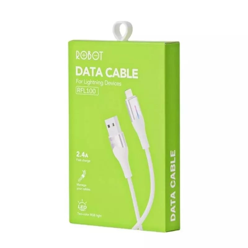 A_  KABEL DATA LIGHTNING FAST CHARGING 2.4A 100CM FOR IPHONE ROBOT RFL100