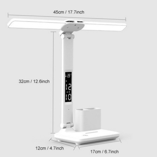 Lampu LED Meja Belajar Lampu Kerja Baca Lampu Duduk Belajar Lampu Belajar LED Dua Lampu Belajar Led Meja Dua Kepala Baca Light Lampu Belajar Multifungsi