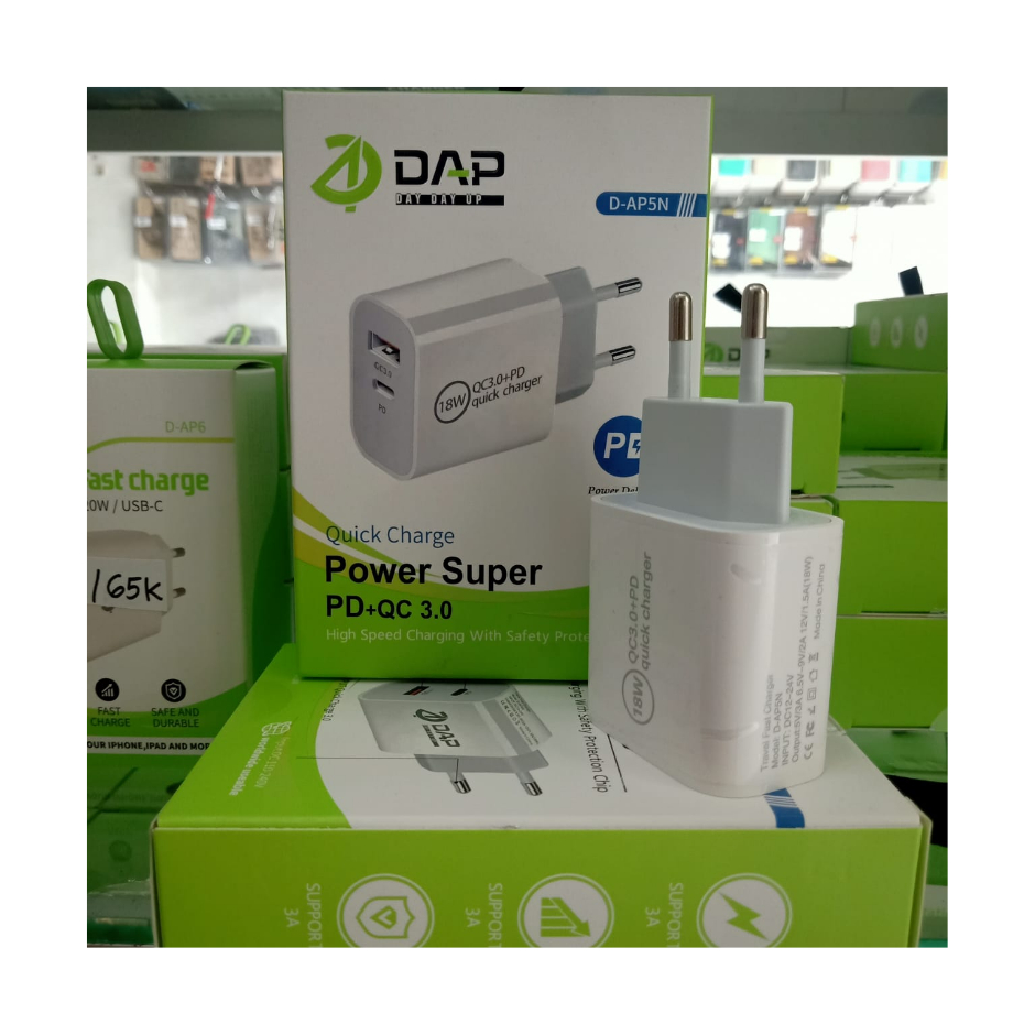 DAP ADAPTOR FAST CHARGING USB - DAP ADAPTOR 20W KEPALA CHARGER USB - ADAPTOR DAP TERLARIS DAN BERKUALITAS