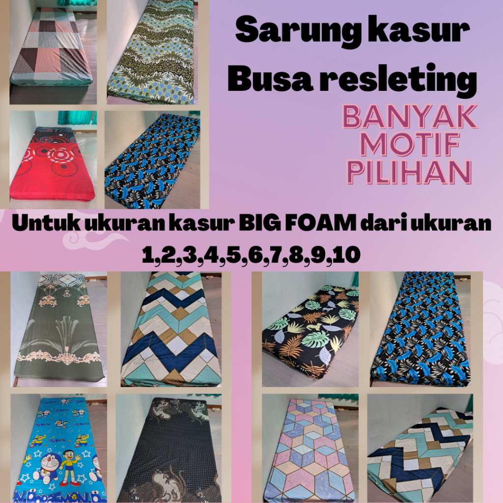 Sarung Kasur Busa Resleting/Sprei Resleting/Sarung Kasur Inoac (140x200x15/160x200x20/180×200×15/200