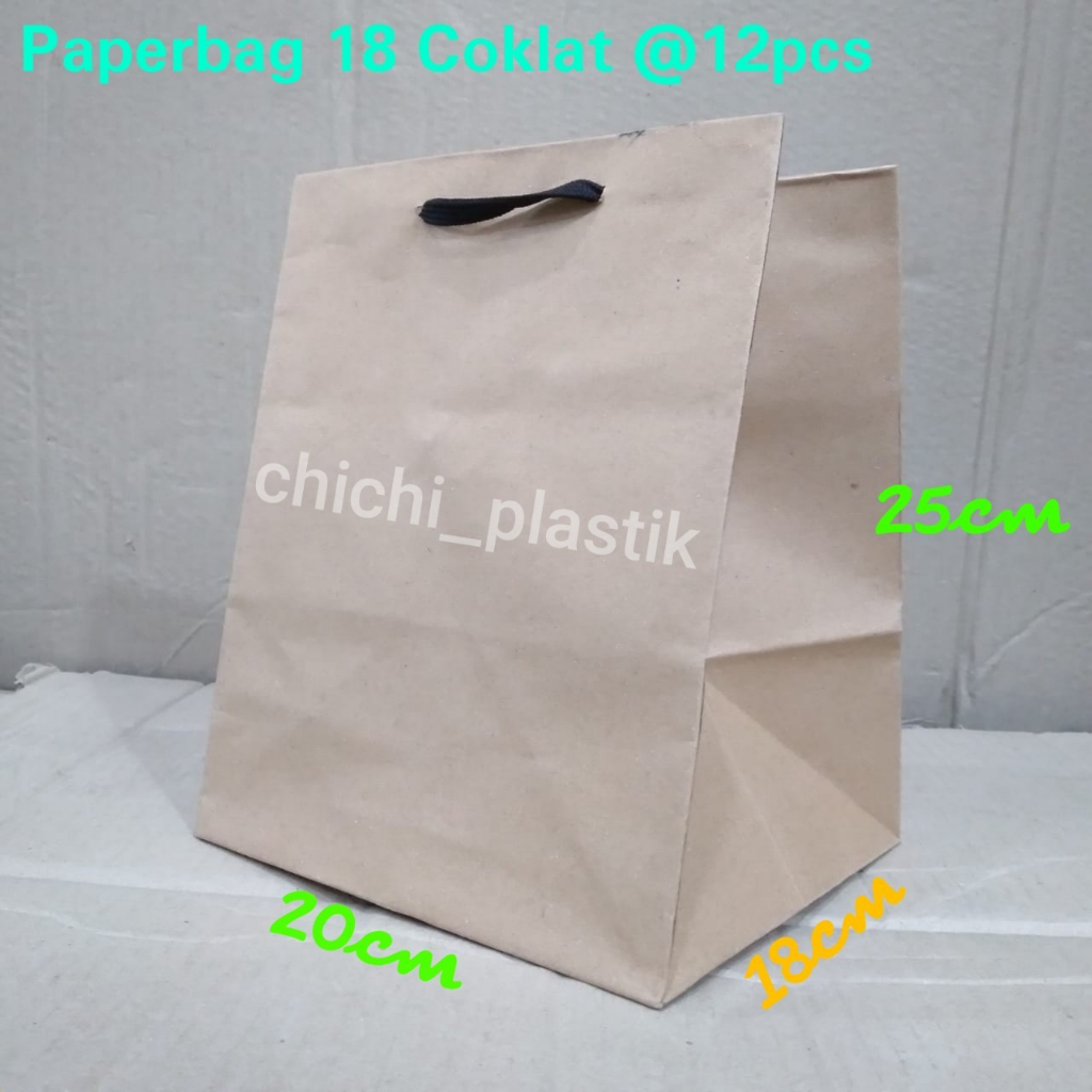 Isi 12pc Paperbag dos nasi 18 polos lusinan / tas kertas motif batik 18 x 18 / tas kertas batik /