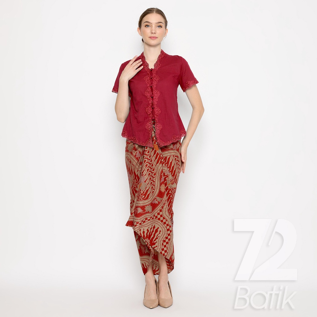 ROK BATIK SPAN Jena Skirt Lilit Kebaya Instan Modern Wanita Motif Sungai Kupu Warna Merah 723229 Cap 72 - Rok Batik Lilit Bawahan Skirt Kamen Kebaya Songket Batik Panjang Plisket Span Instan Jadi Bali Lembaran Premium Modern Untuk Wanita Kondangan