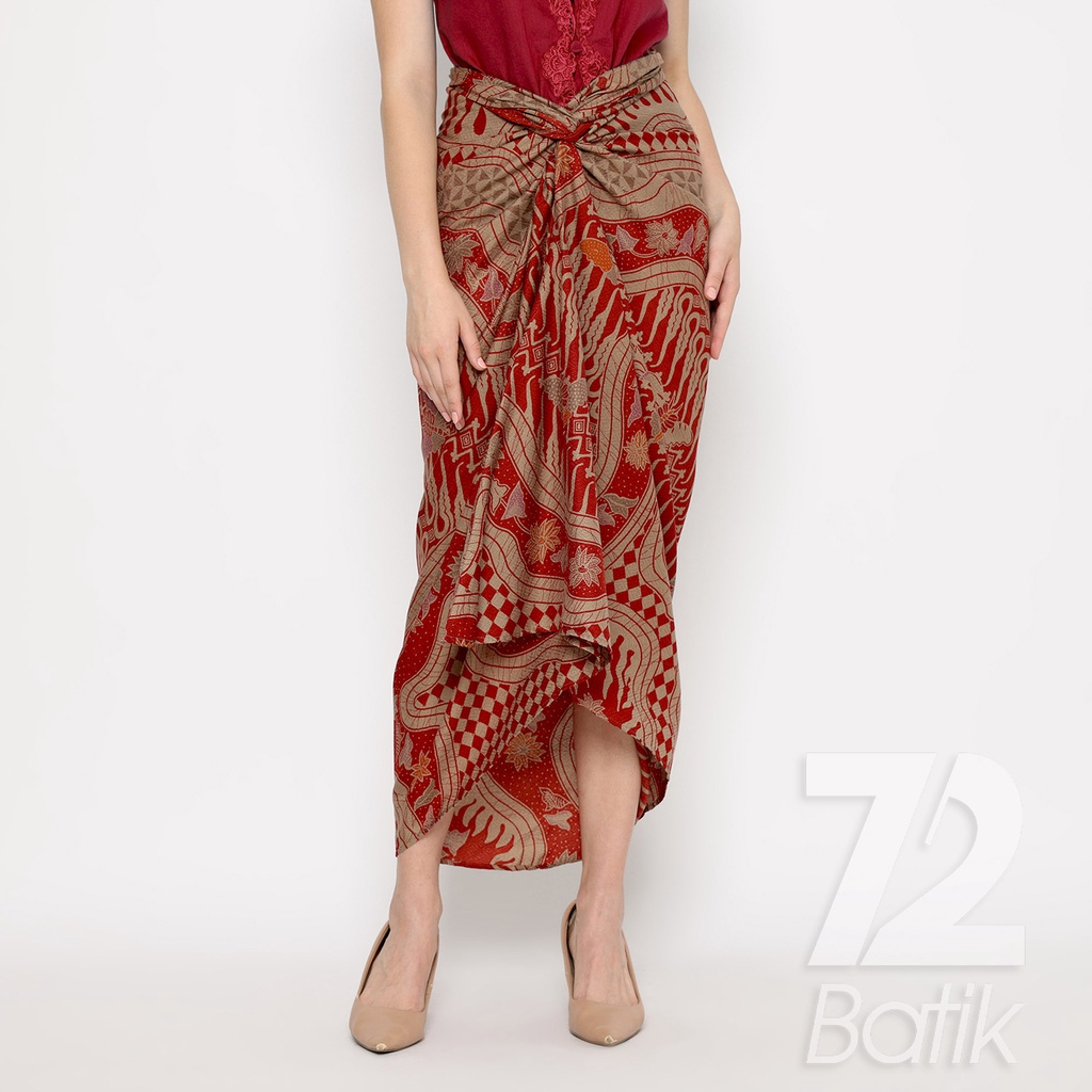 ROK BATIK SPAN Jena Skirt Lilit Kebaya Instan Modern Wanita Motif Sungai Kupu Warna Merah 723229 Cap 72 - Rok Batik Lilit Bawahan Skirt Kamen Kebaya Songket Batik Panjang Plisket Span Instan Jadi Bali Lembaran Premium Modern Untuk Wanita Kondangan