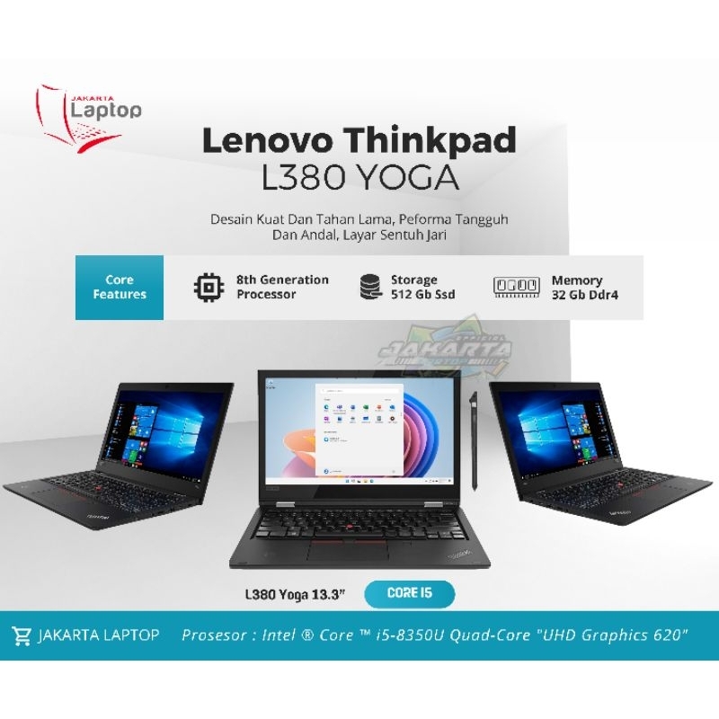 Lenovo Thinkpad Touchscreen L380 | L390 Yoga | Core i5 | Ram 32Gb | Ssd 512 nvme | Mulus Murah Bergaransi