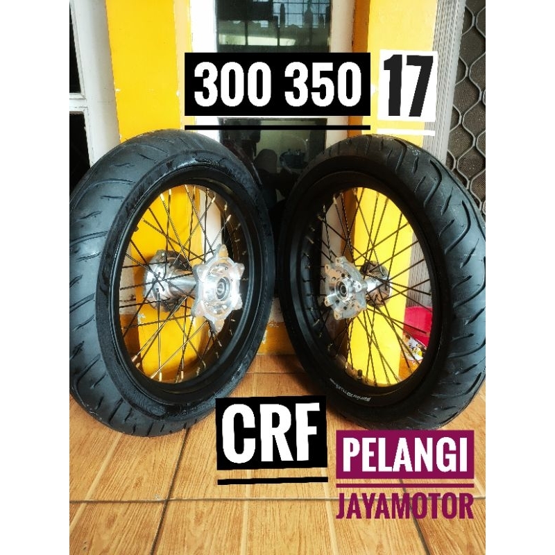 Paketan Velg Supermoto Honda Crf 150 Supermoto Tromol Set jari Cakram ban Velg Ukuran 300x350/17 Sia