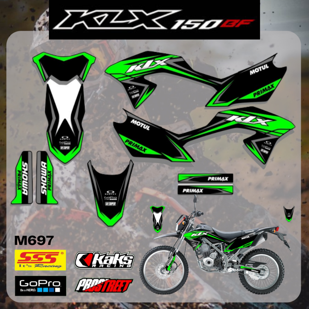 STIKER LIS STRIPING MOTOR KLX BF KODE M687 - Sticker Striping Decal List Variasi Motor Kawasaki Klx 