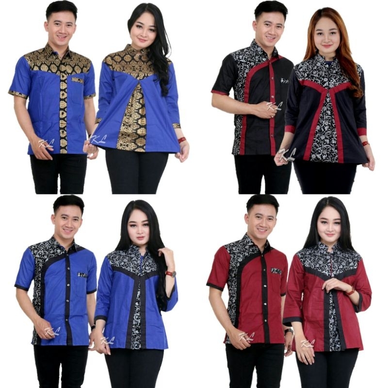 [ PROMO ] BATIK COUPLE ATASAN WANITA KOMBINASI PRADA MODERN