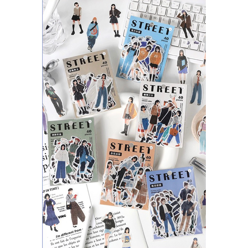 

40Pcs Shot Girl Series Sticker Aesthetic - Dekorasi Journal Planner Scrapbook Stiker Estetik Jurnal