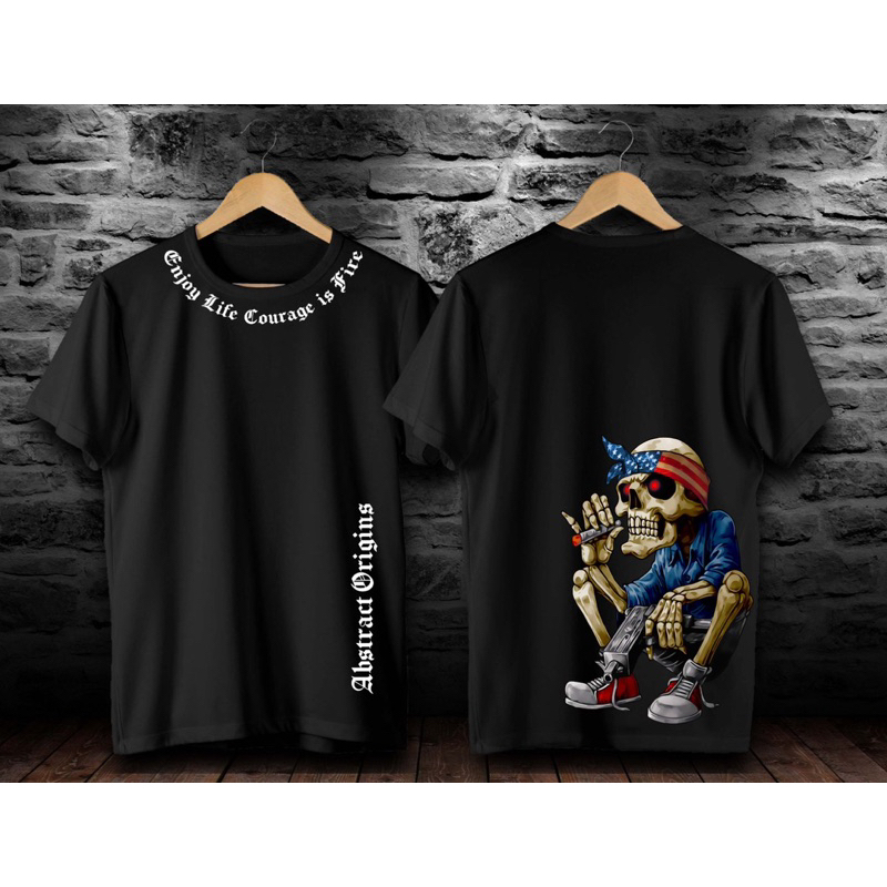 Baju Kaos Tshirt Pria tim sakit x   Hitam Distro Lengan Pendek Motif Sablon Bergambar Keren