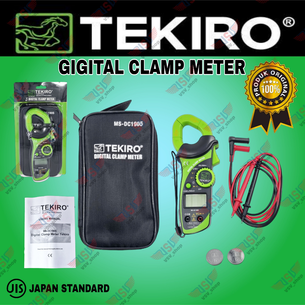 TEKIRO Tang Amper Digital AC DC Digital Clamp Meter Pengukur Amper Listrik