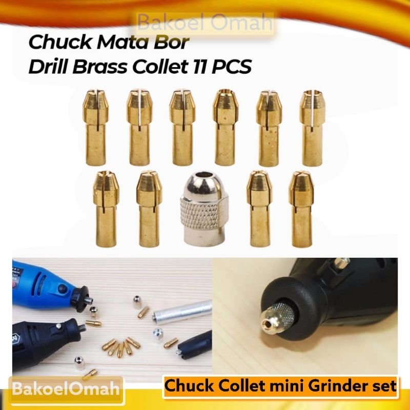 Chuck collet penjepit mata bor mini ukir cun set Kepala bor mini m8 set
