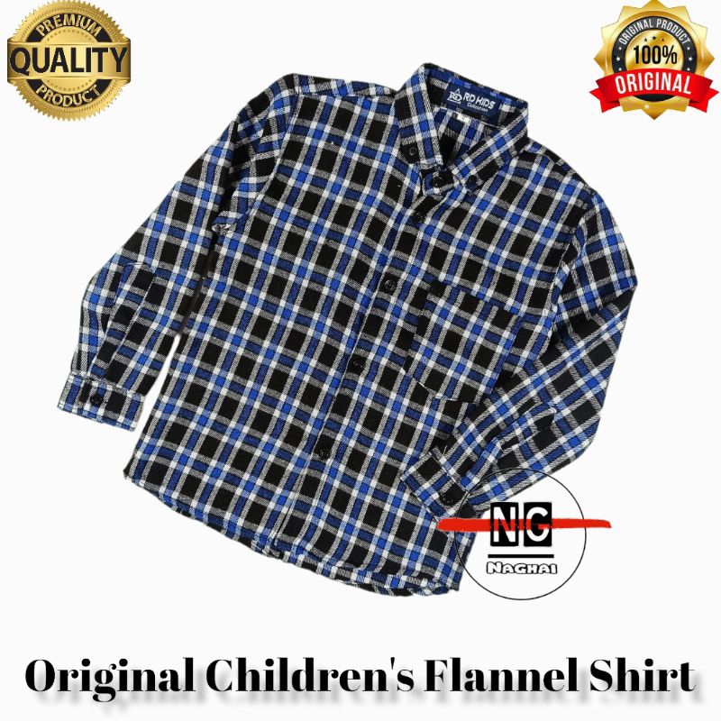 Baju Kemeja Flanel Anak Laki-laki / Perempuan  Lengan Panjang Usia 3-12 Tahun