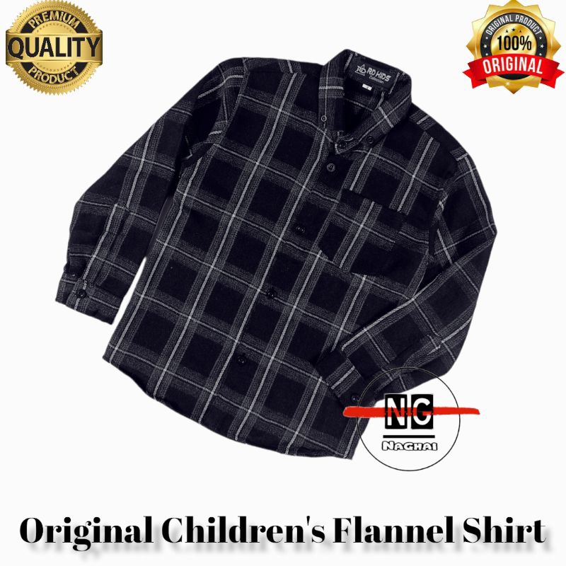 Baju Kemeja Flanel Anak Laki-laki / Perempuan  Lengan Panjang Usia 3-12 Tahun