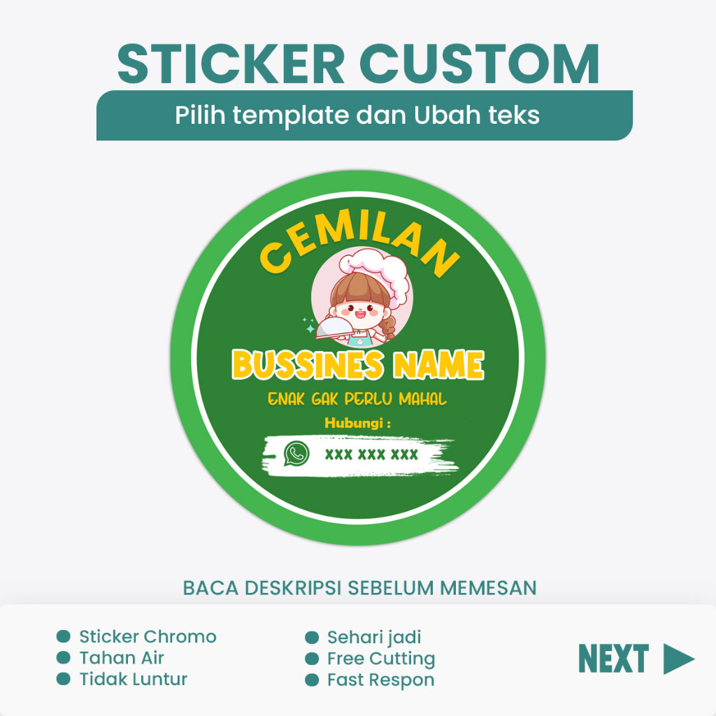 

Cetak Sticker Custom - Stiker Chromo lebel Produk Makanan - Sticker logo 4