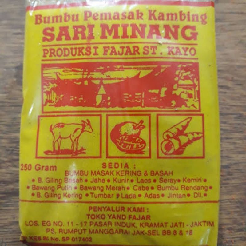 

BUMBU SARI MINANG KAMBING 250gr /BUMBU PEMASAK GULAI KAMBING /BUMBU GULAI DAGING /BUMBU GULAI PADANG /BUMBU GULAI /