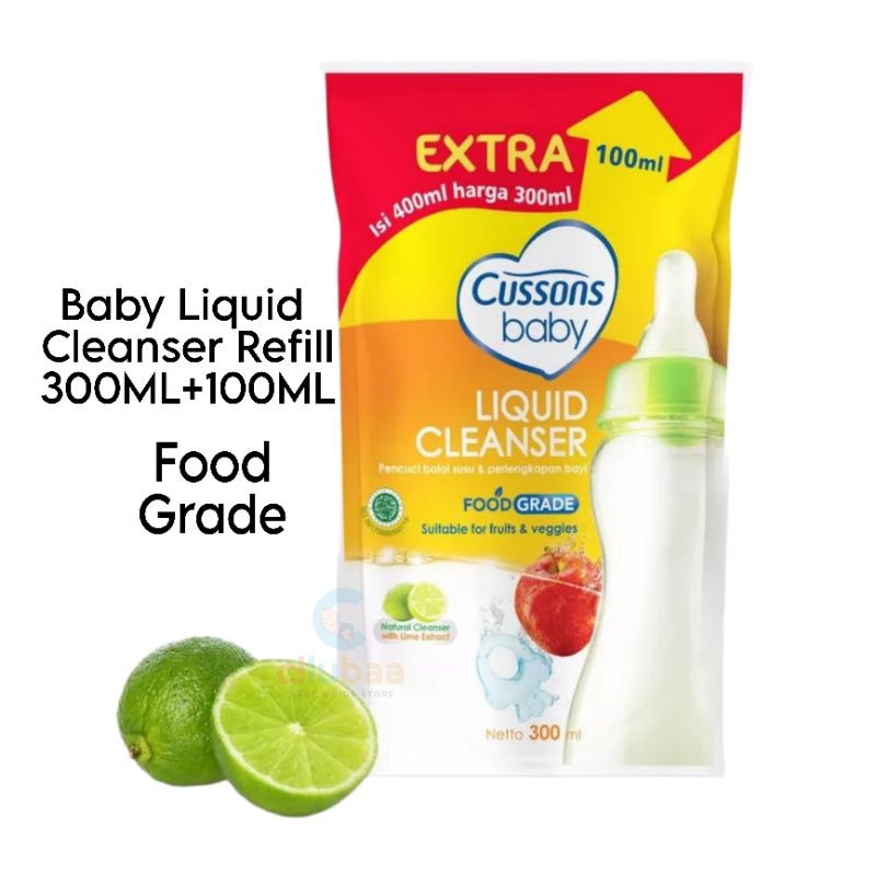 Cussons Liquid Cleanser 300ml+100ml// Pencuci Botol Bayi// sabun botol bayi