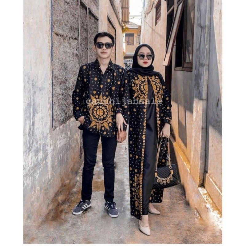 COUPLE GAMIS BATIK SONGKET PALEMBANG MOTIF MATAHARI