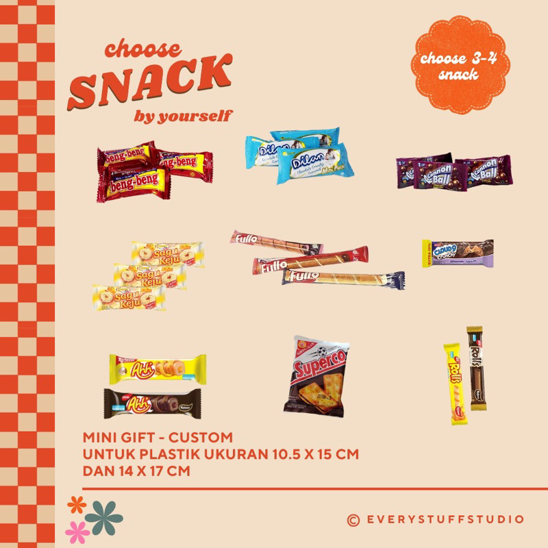 [ Min. 5pcs ] Custom Isi Mini GIft Snack | Beng beng mini Dilan Nabati | Freebie Snack