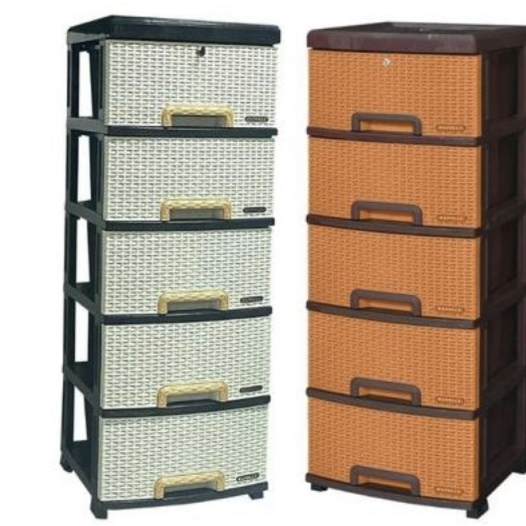 LEMARI PLASTIK NAPOLY Rotan  5 Susun SRS–5 AK1 -