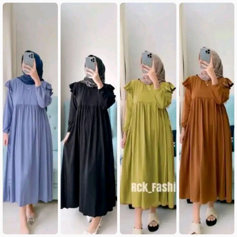 MIDI DRESS/ CRINKLE AIRFLOW