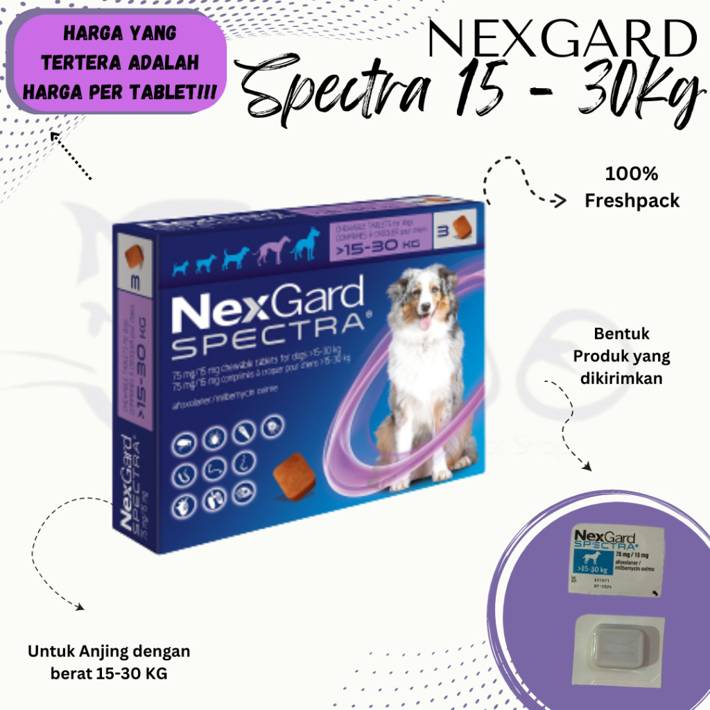 FRESHPACK nexgard spectra large dog 15 - 30 kg L obat kutu demodex cacing anjing