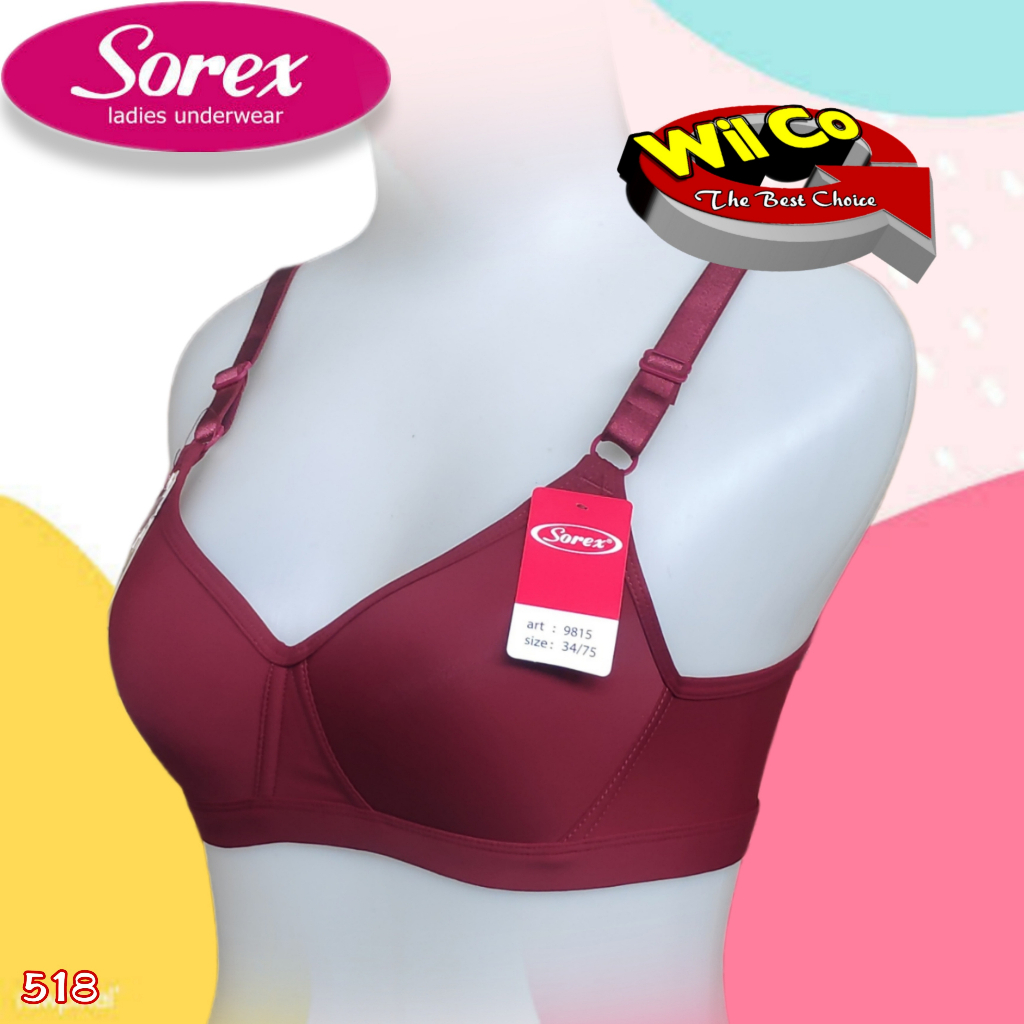 K518 - BRA WANITA SOREX SILKY SOFT BUSA TIPIS TANPA KAWAT KAIT 3 CUP B SIZE 34 - 40