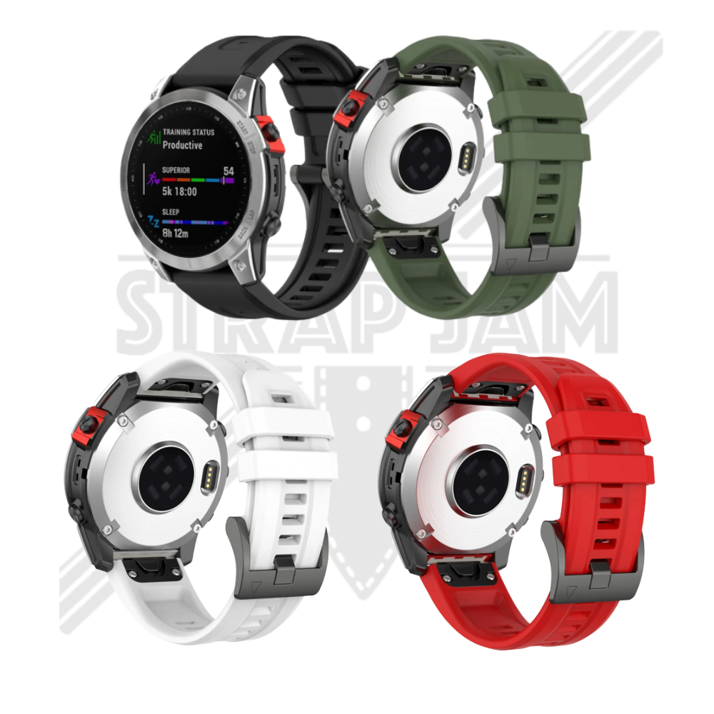 MF7 Strap Garmin Tactix 7 Pro / Enduro 2 - Tali Jam Tangan Quick Fit 26mm Rubber Silikon Sporty