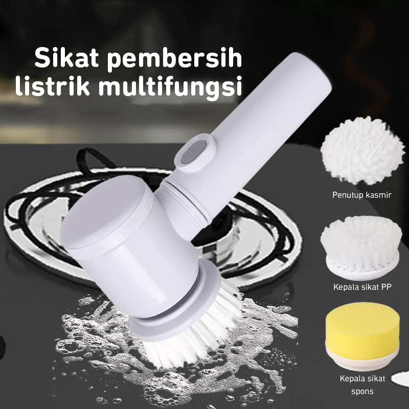 Magic Brush 3 in 1 Rechargeable / Sikat Pembersih Listrik Wireless Handheld Cleaner Rechargeable Spin Scrubber Waterproof Washer untuk Dapur Rumah