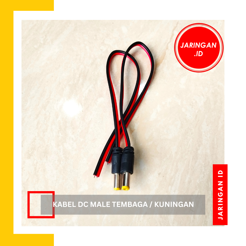 KABEL DC MALE DAN FEMALE TEMBAGA  KUNINGAN