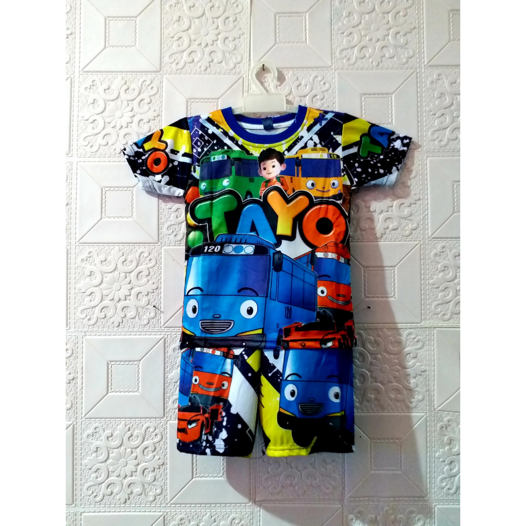 SETELAN ANAK LAKI - LAKI / STELAN BAJU ANAK COWOK / TAYO 2-12 TAHUN