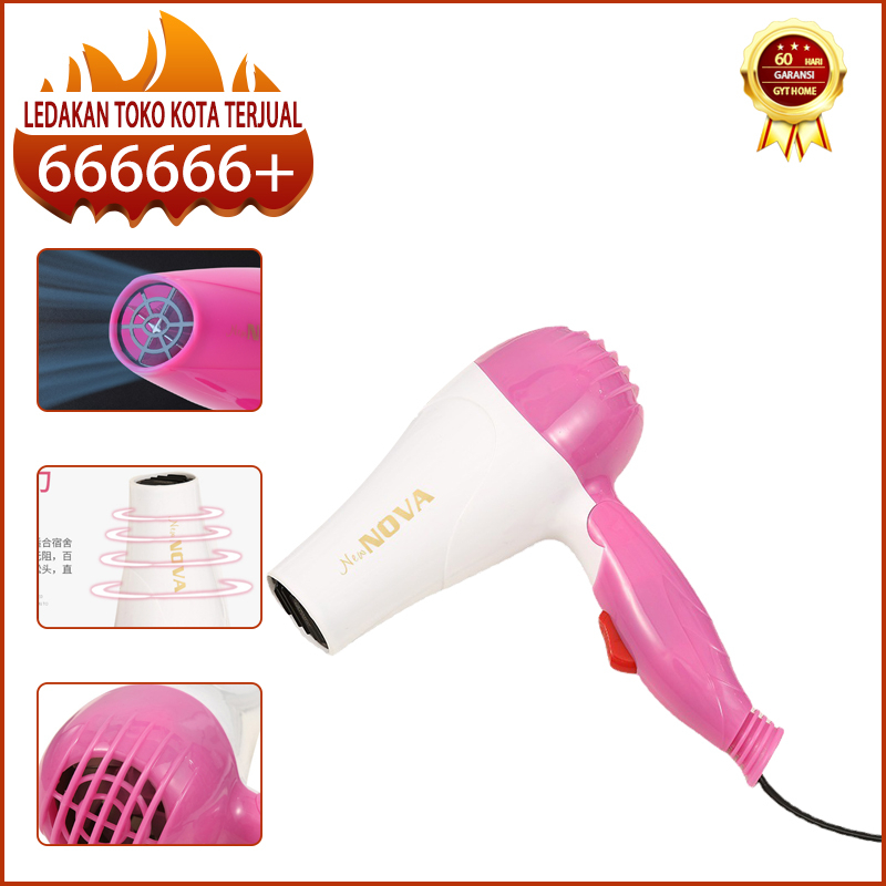 Hair Dryer Mini Lipat Foldable 1000W HairDryer Nova Alat Pengering Rambut Fortable