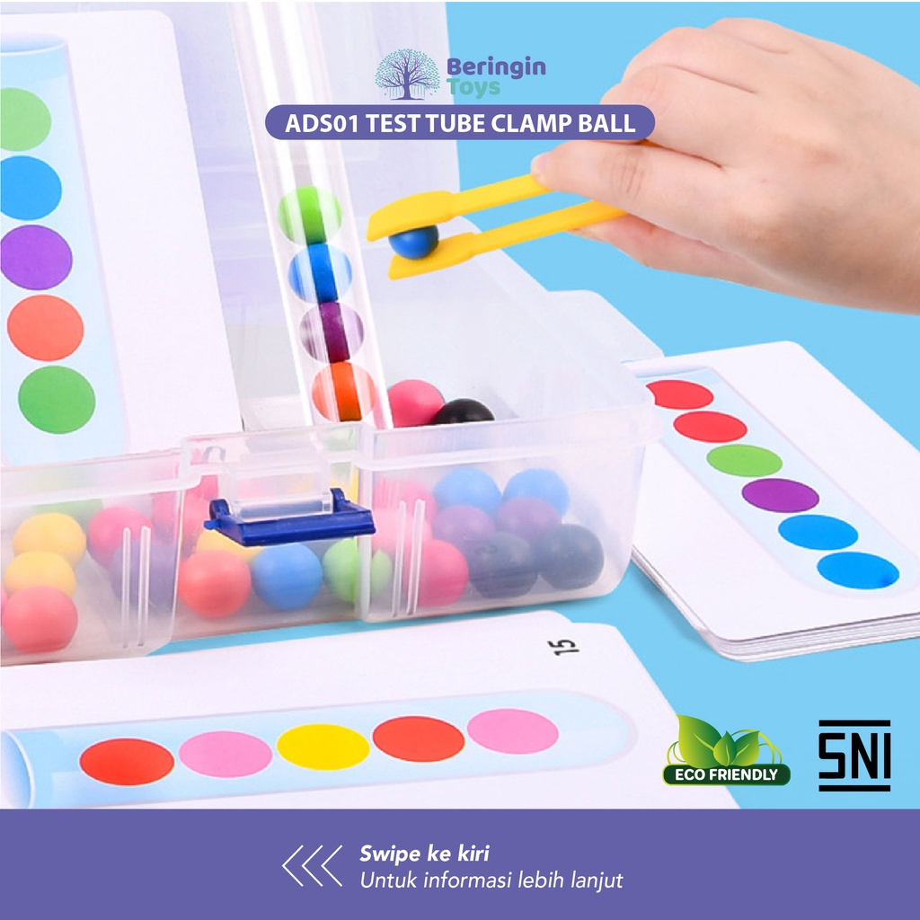 Test Tube Clamp Ball / Puzzle Anak / Board Game / Mainan Anak Anak / Puzzle Matching Color / Mainan Edukasi