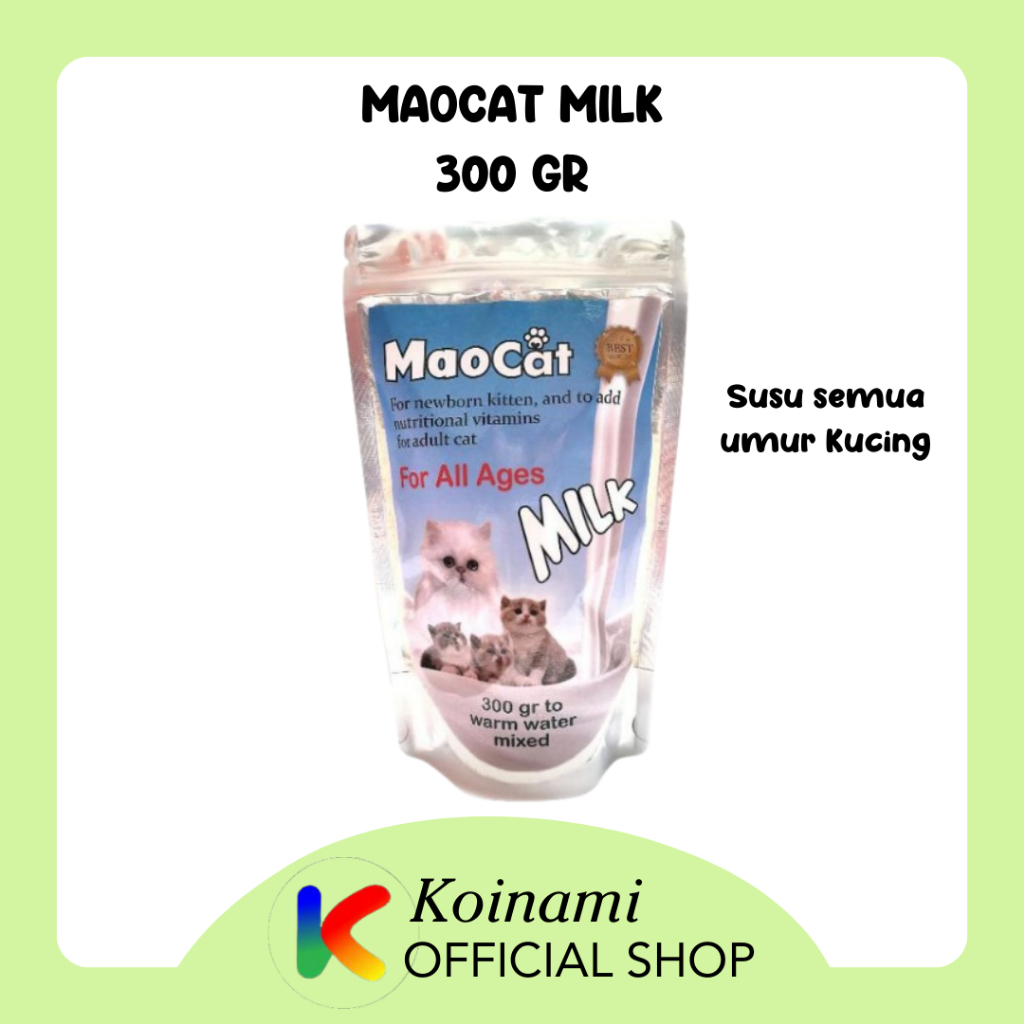 MAOCAT MILK 300 gram / SUSU KUCING SEMUA UMUR / SUSU ANAK KUCING / SUSU KUCING DEWASA / MAO CAT  BTM