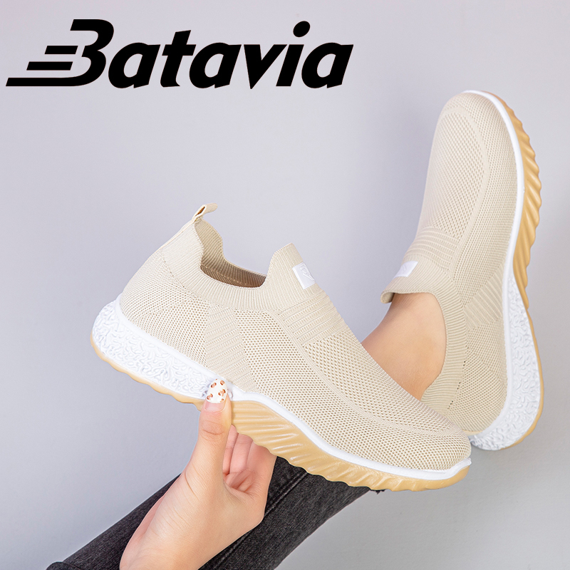 Batavia Sepatu terbaru fashion impor olahraga premium perempuan rajut adem antislip antiaus sepatu lari Batavia Shoes Fashion  Sport  Original sepatu wanita Pink Hitam Abu Grey Onlinemall A121