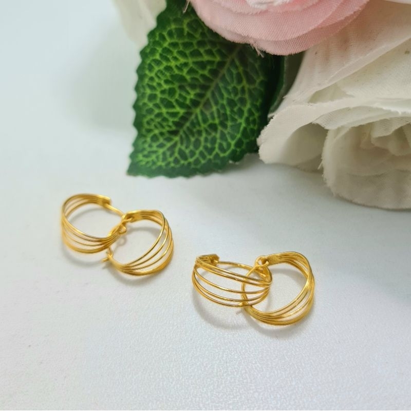 Anting Ring Safari Emas Muda Setengah Gram