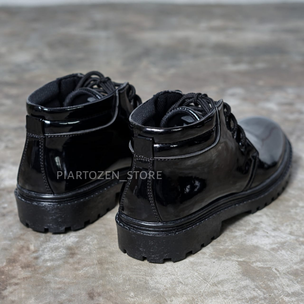 sepatu pdh pskibra doff kilap dinas tni polri security outsole tebal kulit sintetis