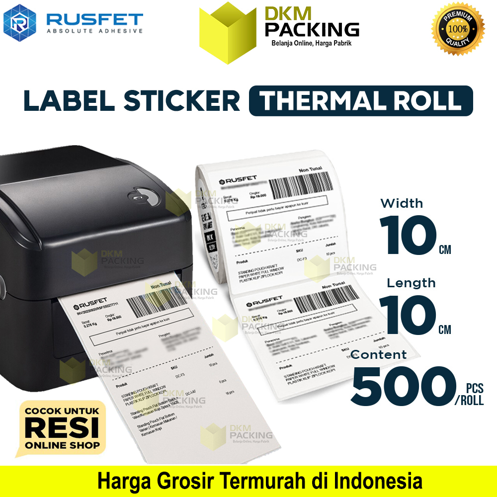 

Label Thermal Sticker Paper Roll Barcode Resi Online Shop RUSFET