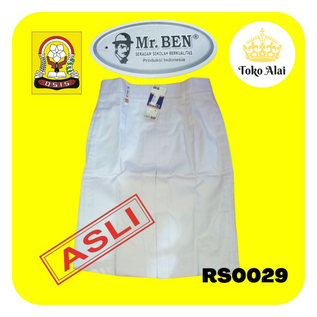 SERAGAM SEKOLAH Rok Span Putih Pendek SMP ROK SEKOLAH SMP PENDEK MR.BEN RS0029