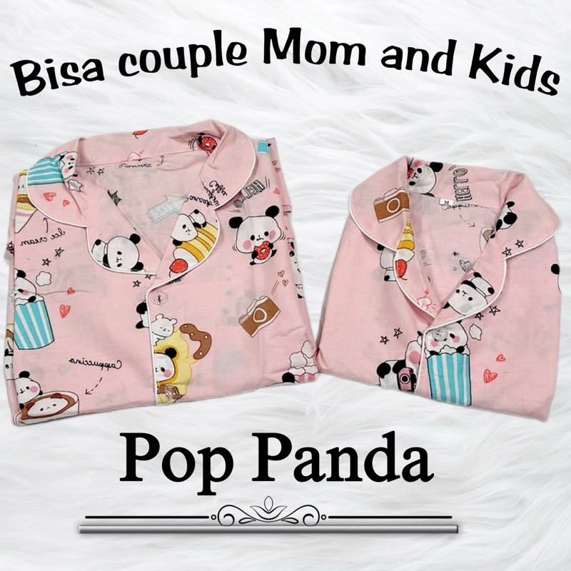 POP PANDA-stelan bajutidur piyama bisa couple mom and kids / pasangan ibu anak