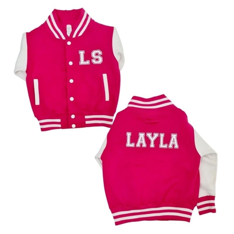 Jaket Varsity Baseball Anak Perempuan Laki Laki  CUSTOM NAMA DAN INISIAL 1 2 3 4 5 6 7 8 9 10 11 12 13 14 15 16 Tahun Jaket Bisbol INISIAL L R A S Anak Cewek Cowok Korean Style Premium Fleece Maroon Hitam Pink Muda Fanta Beige Navy Maroon Putih Kombinasi