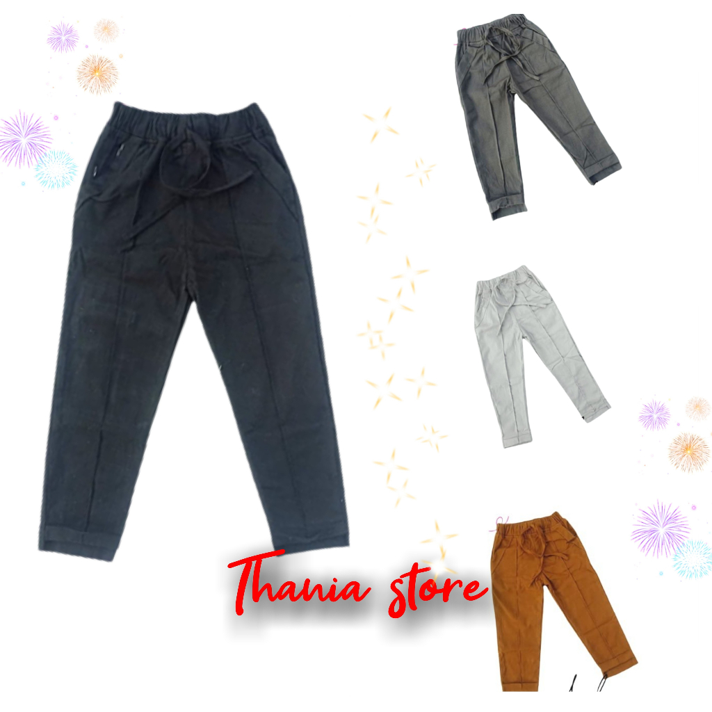 pilih warna celana panjang baggy pants anak perempuan 1-13 tahun