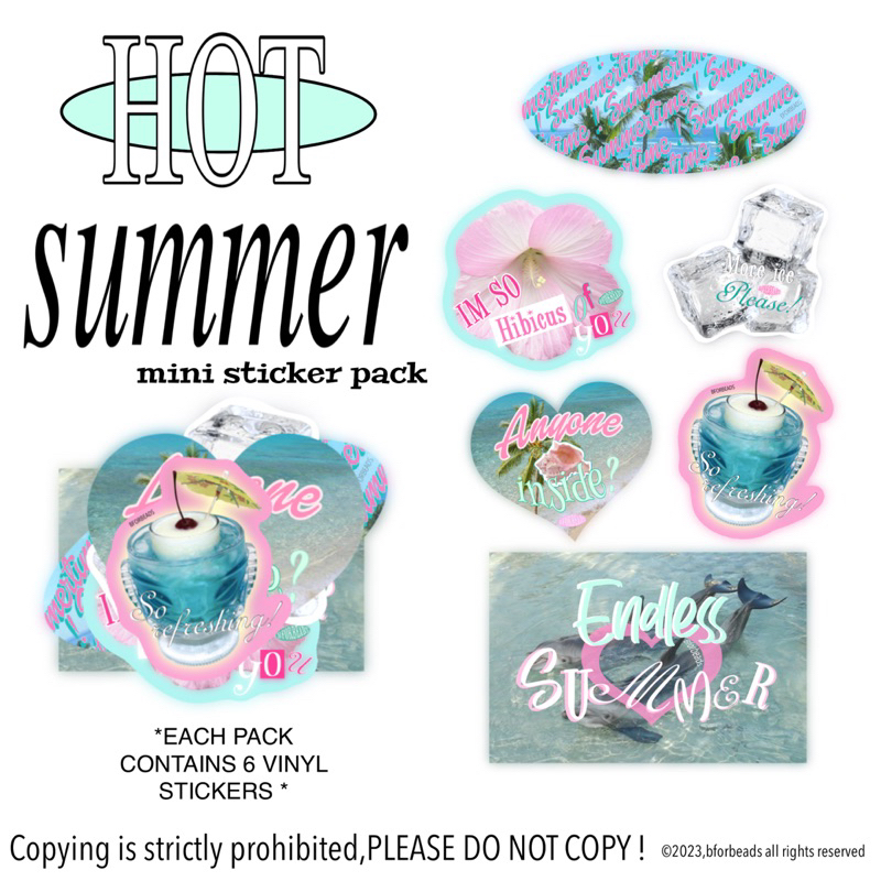 

Hot summer mini sticker pack