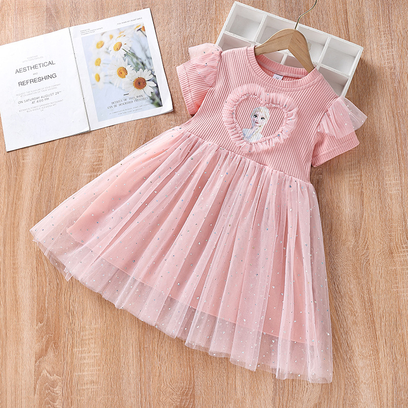 2-8Tahun Frozen Elsa cotton Dress tutu baju pesta elsa frozen snowflake anak perempuan