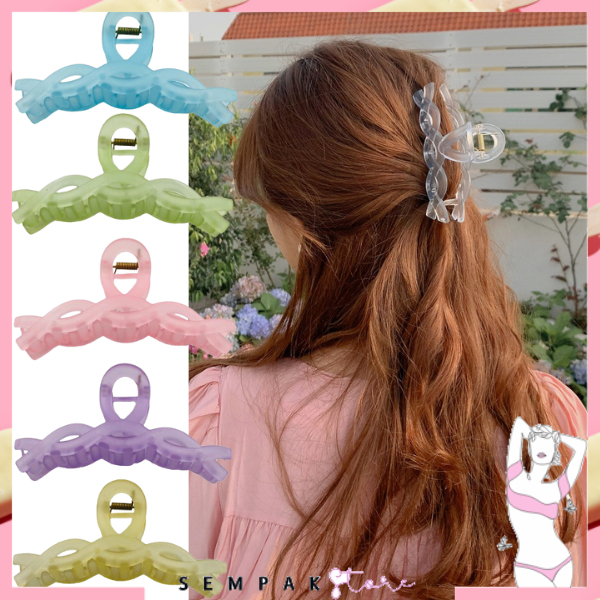 Korea Jedai Transparant Jepit Rambut Transparant Doff Jepit Rambut Fashion Wanita Korea Jedai Haircules Wanita Bahan Plastik Korean Hair Claw Clip Women Fashion